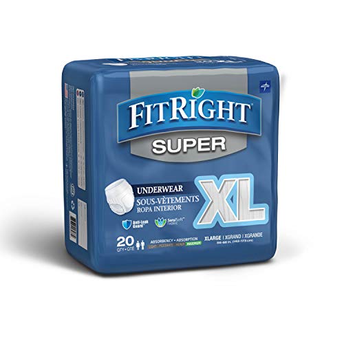 Medline FIT33600A FitRight Super Adult Incontinence Underwear, Ma...