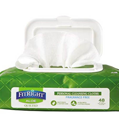 MEDLINE FitRight Aloe Quilted Heavyweight Personal Cleansing Clot...