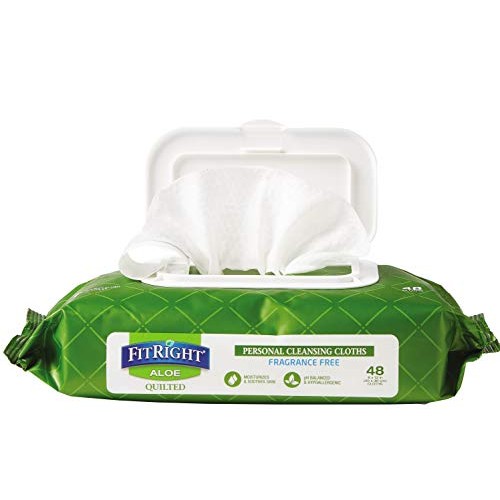 MEDLINE FitRight Aloe Quilted Heavyweight Personal Cleansing Clot...