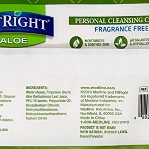 MEDLINE FitRight Aloe Quilted Heavyweight Personal Cleansing Clot...