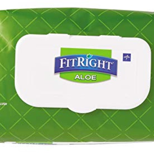 MEDLINE FitRight Aloe Quilted Heavyweight Personal Cleansing Clot...
