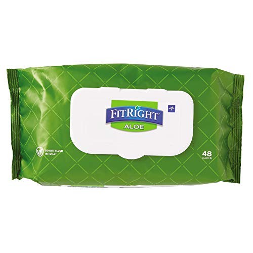 MEDLINE FitRight Aloe Quilted Heavyweight Personal Cleansing Clot...