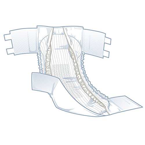 Medline FitRight Plus Adult Briefs with Tabs, Moderate Absorbency...
