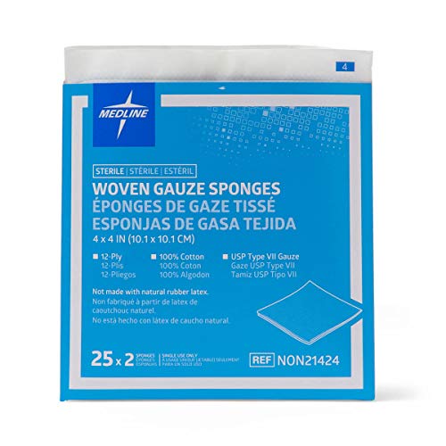 Medline Gauze Sponge Sterile 12 Ply, 50 Count