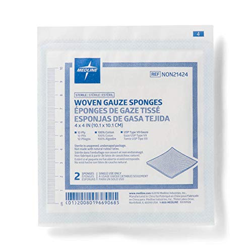 Medline Gauze Sponge Sterile 12 Ply, 50 Count