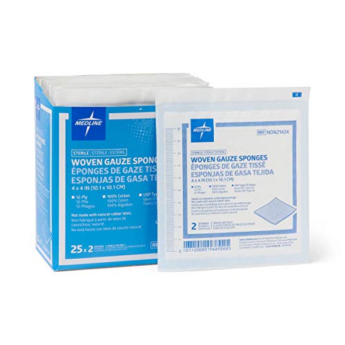 Medline Gauze Sponge Sterile 12 Ply, 50 Count
