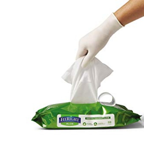 Medline-MSC263654 FitRight Aloe Personal Cleansing Cloth Wipes, S...