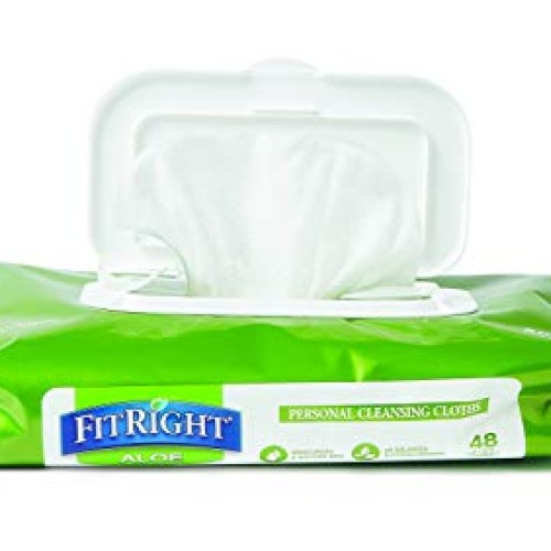 Medline-MSC263654 FitRight Aloe Personal Cleansing Cloth Wipes, S...