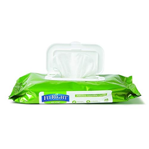 Medline-MSC263654 FitRight Aloe Personal Cleansing Cloth Wipes, S...