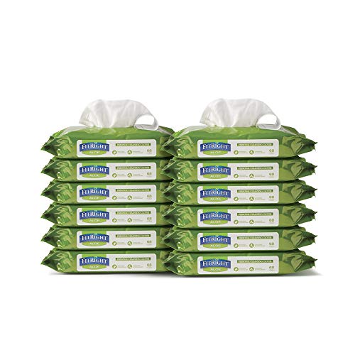 Medline-MSC263754 FitRight Aloe Personal Cleansing Cloth Wipes, S...