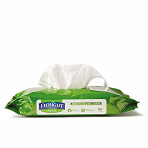 Medline-MSC263754 FitRight Aloe Personal Cleansing Cloth Wipes, S...