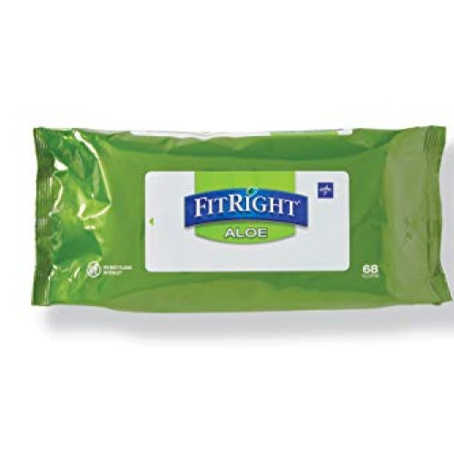 Medline-MSC263754 FitRight Aloe Personal Cleansing Cloth Wipes, S...