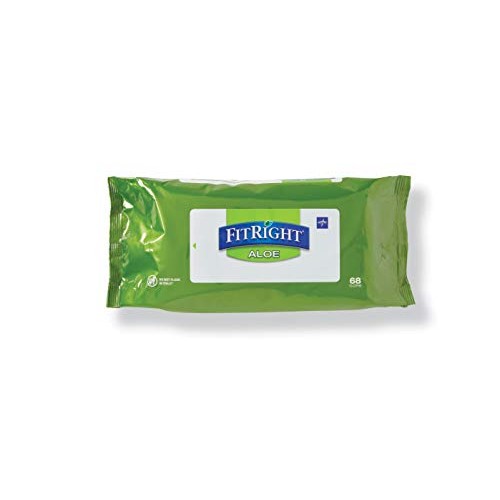 Medline-MSC263754 FitRight Aloe Personal Cleansing Cloth Wipes, S...