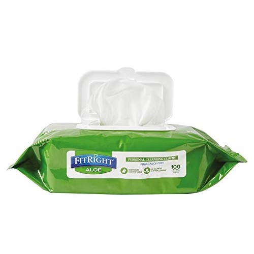 Medline-MSC263954 FitRight Aloe Personal Cleansing Cloth Wipes, U...