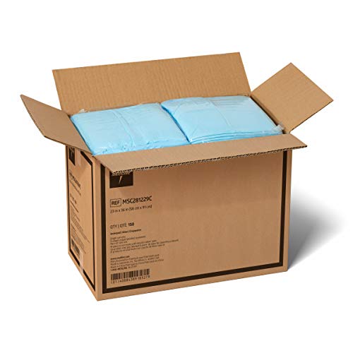 Medline-MSC281229C Quilted Basic Disposable Blue Underpad, 23 x ...