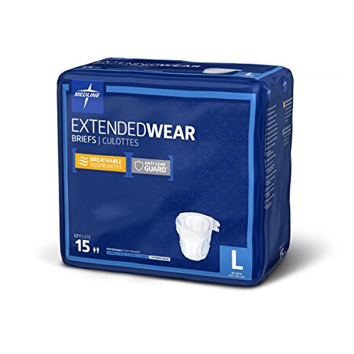 Medline - MTB80500Z Extended Wear Overnight Adult Briefs with Tab...