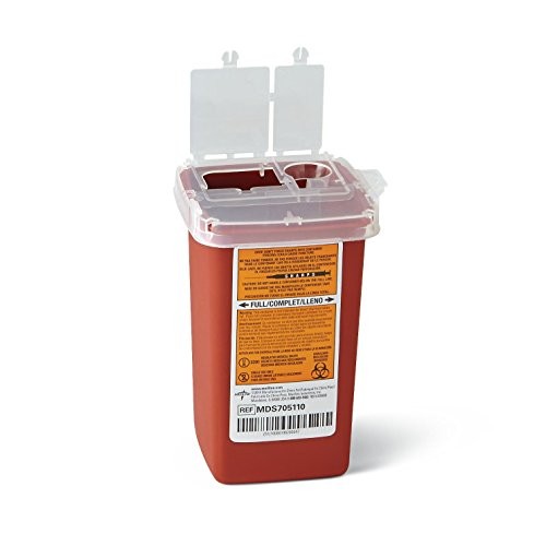 Medline Sharps Container Biohazard Needle Disposal Container - 1 ...
