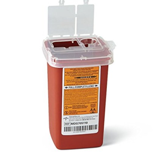Medline Sharps Container Biohazard Needle Disposal Container - 1 ...