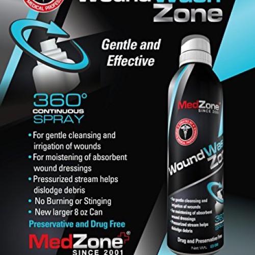 MedZone Piercing Aftercare and Wound Sterile Saline Spray Wash, 8...