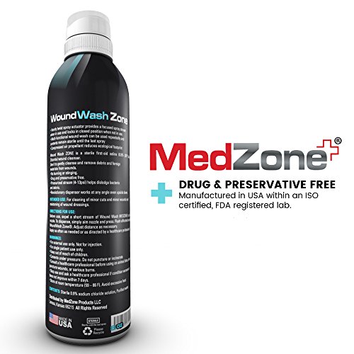 MedZone Piercing Aftercare and Wound Sterile Saline Spray Wash, 8...