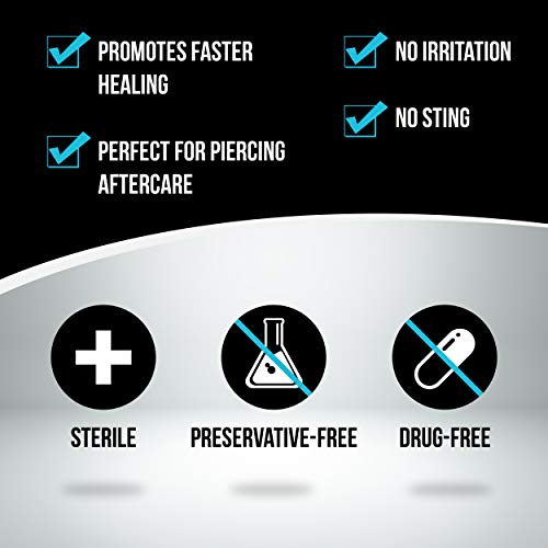 MedZone Piercing Aftercare and Wound Sterile Saline Spray Wash, 8...