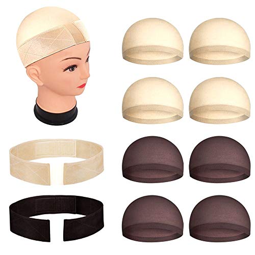 Meetory 2 Pieces Lace Velvet Parting Wig Grip and 8 Pieces Wig Ca...