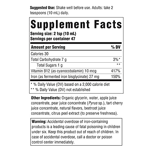 MegaFood Blood Builder Liquid Iron - Once Daily Iron Supplement -...