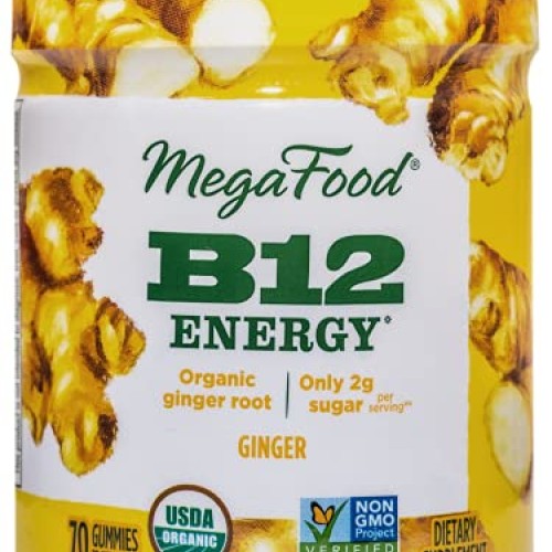 MegaFood, Certified Organic B12 Energy Ginger Gummies, Soft Chew ...