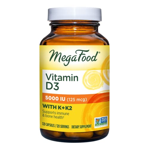 MegaFood Vitamin D3 5000 IU 125 mcg - Bone Health and Immune Su...