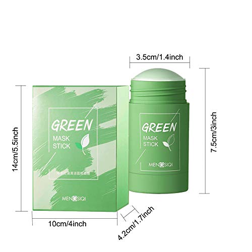 2 Pcs Green Tea Purifying Clay Stick Mask, Eggplant Purifying Cla...