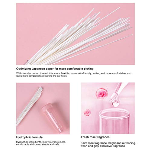 Earrings Hole Cleaner, Rose Fragrance Odor Removal Ear Care Kit, ...