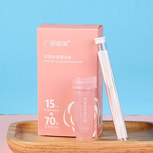 Earrings Hole Cleaner, Rose Fragrance Odor Removal Ear Care Kit, ...