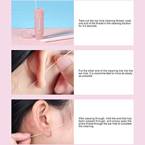 Earrings Hole Cleaner, Rose Fragrance Odor Removal Ear Care Kit, ...