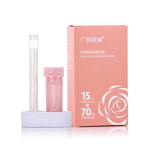 Earrings Hole Cleaner, Rose Fragrance Odor Removal Ear Care Kit, ...