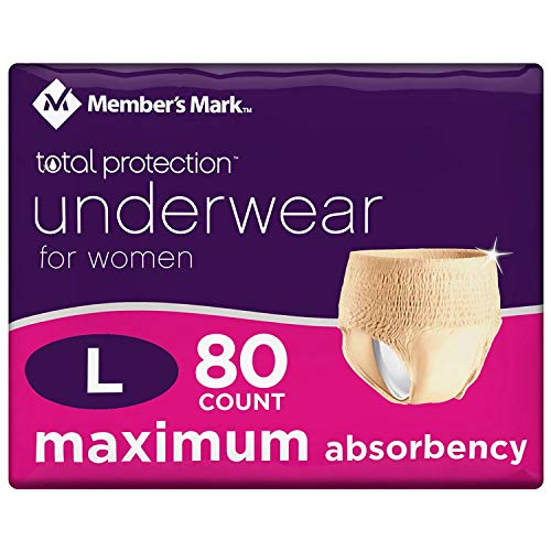 Members Mark Total Protection Underwear for Women, Large 80 ct.