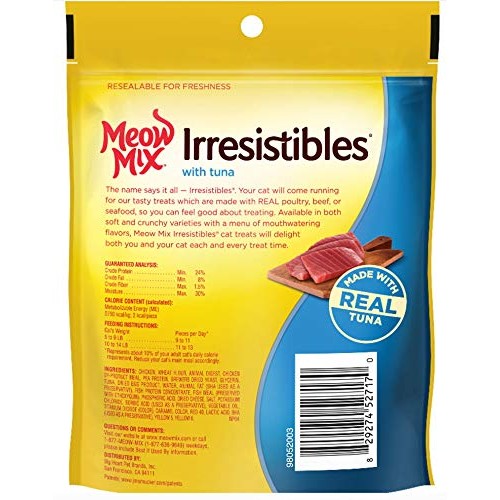 Meow Mix Irresistibles Soft Cat Treats, Tuna, 3 Ounces Pack of 5