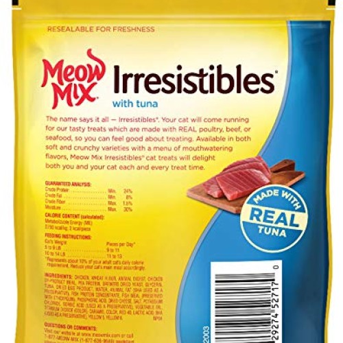Meow Mix Irresistibles Soft Cat Treats, Tuna, 3 Ounces Pack of 5