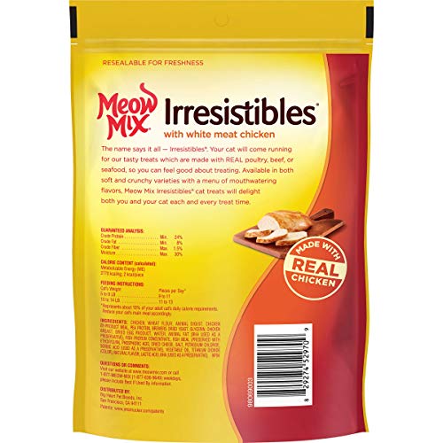 Meow Mix Irresistibles Soft Cat Treats with Real White Meat Chick...