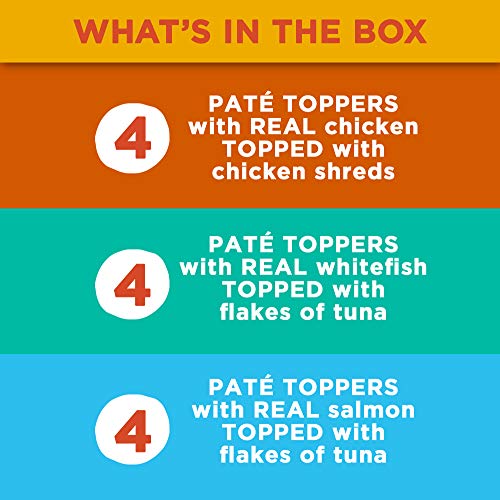 Meow Mix Paté Toppers Wet Cat Food, Seafood & Poultry Variety Pac...
