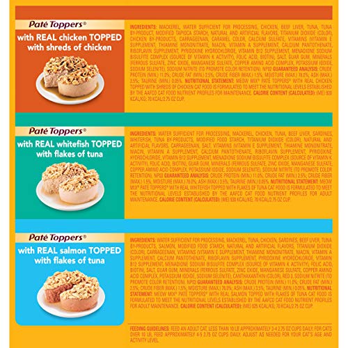 Meow Mix Paté Toppers Wet Cat Food, Seafood & Poultry Variety Pac...