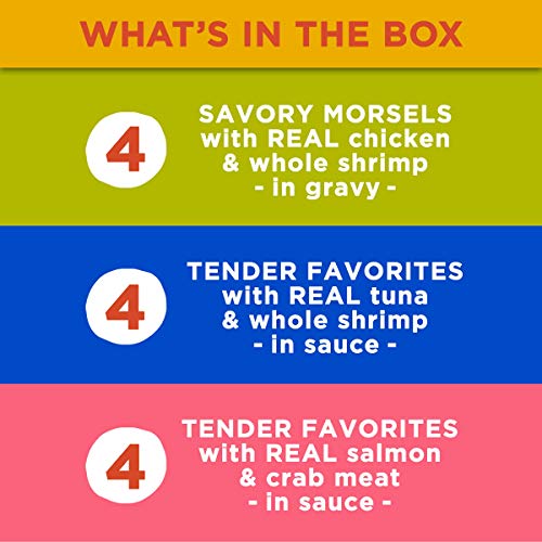 Meow Mix Poultry and Seafood Wet Cat Food, Variety Pack, 2.75 Oun...