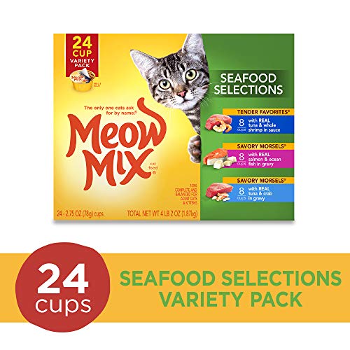 Meow Mix Seafood Selections Wet Cat Food, Variety Pack, 2.75 Ounc...