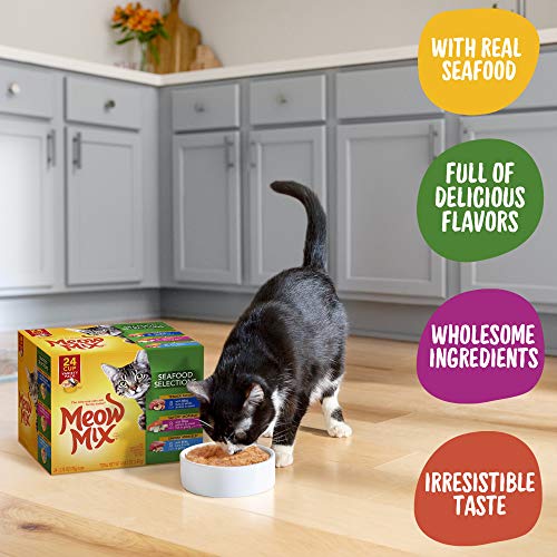 Meow Mix Seafood Selections Wet Cat Food, Variety Pack, 2.75 Ounc...