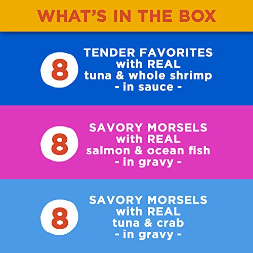 Meow Mix Seafood Selections Wet Cat Food, Variety Pack, 2.75 Ounc...