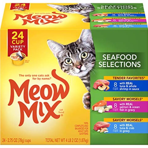 Meow Mix Seafood Selections Wet Cat Food, Variety Pack, 2.75 Ounc...