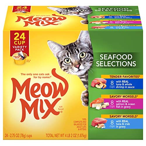 Meow Mix Seafood Selections Wet Cat Food, Variety Pack, 2.75 Ounc...