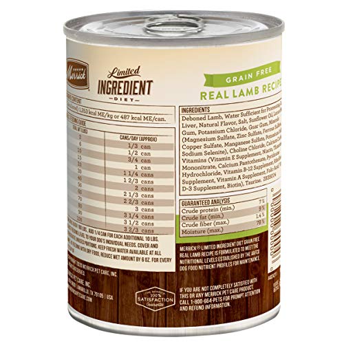 Merrick Limited Ingredient Diet Grain Free Wet Dog Food Real Lamb...