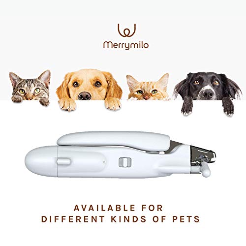 MerryMilo Cat and Dog Nail Clipper and Grinder – Rechargeable Ele...