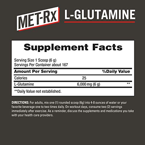 MET-Rx L-Glutamine Powder, 1000g, Post-Workout Amino Acid Nutriti...