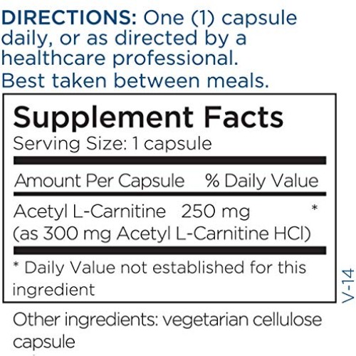 Metabolic Maintenance Acetyl L-Carnitine - Pure 250mg Amino Acid ...
